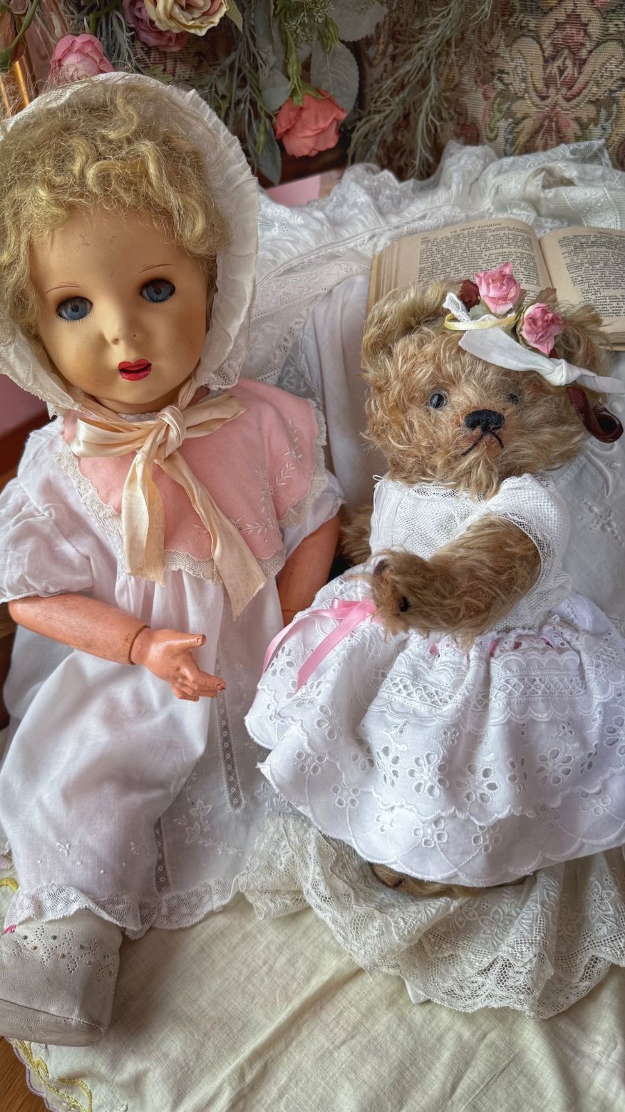 アンティーク　フランス　テディベア　ぬいぐるみ　ベア　ドール アンティークフランス製テディベア：麦わらぬいぐるみ、13インチ