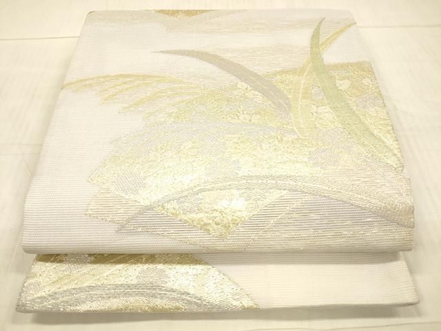 平和屋着物＊夏物　六通柄袋帯　京ころも　地紙草花文　金糸　DAAX8926cm 平和屋着物＊夏物 六通柄袋帯 京ころも 地紙草花文