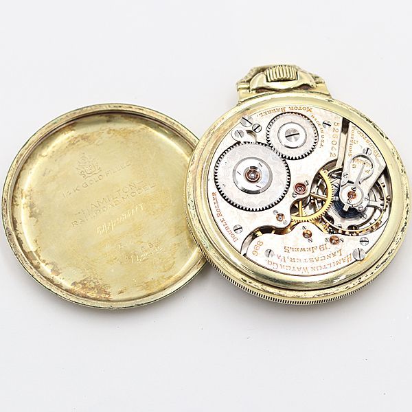 デッドストック級 ハミルトン 19石 966 手巻き スモセコ 懐中時計 OGH