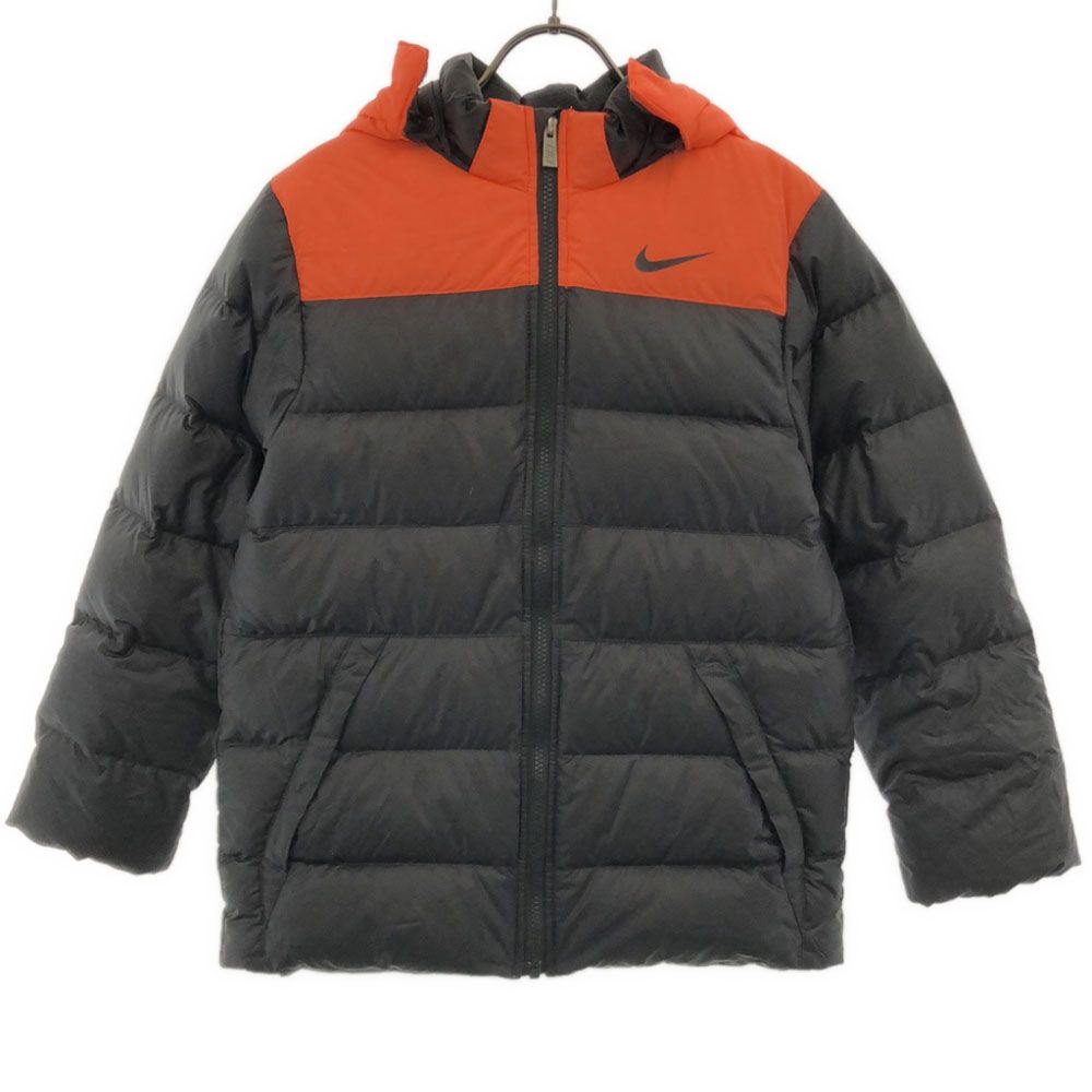 ナイキ ダウンジャケット 145 ダークグレー系 NIKE フード キッズ