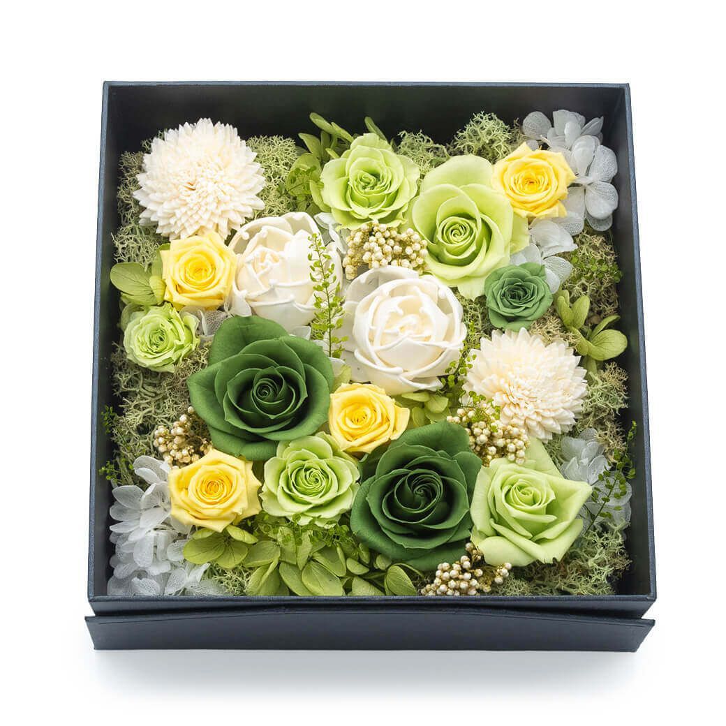 お供え プリザーブドフラワー ルシェ グラン 仏花 供花 ラッピング ギフト お悔やみ 法事 法要 命日 一周忌 四十九日 お盆 お彼岸 喪中見舞い 仏壇 即日発送 翌日配達