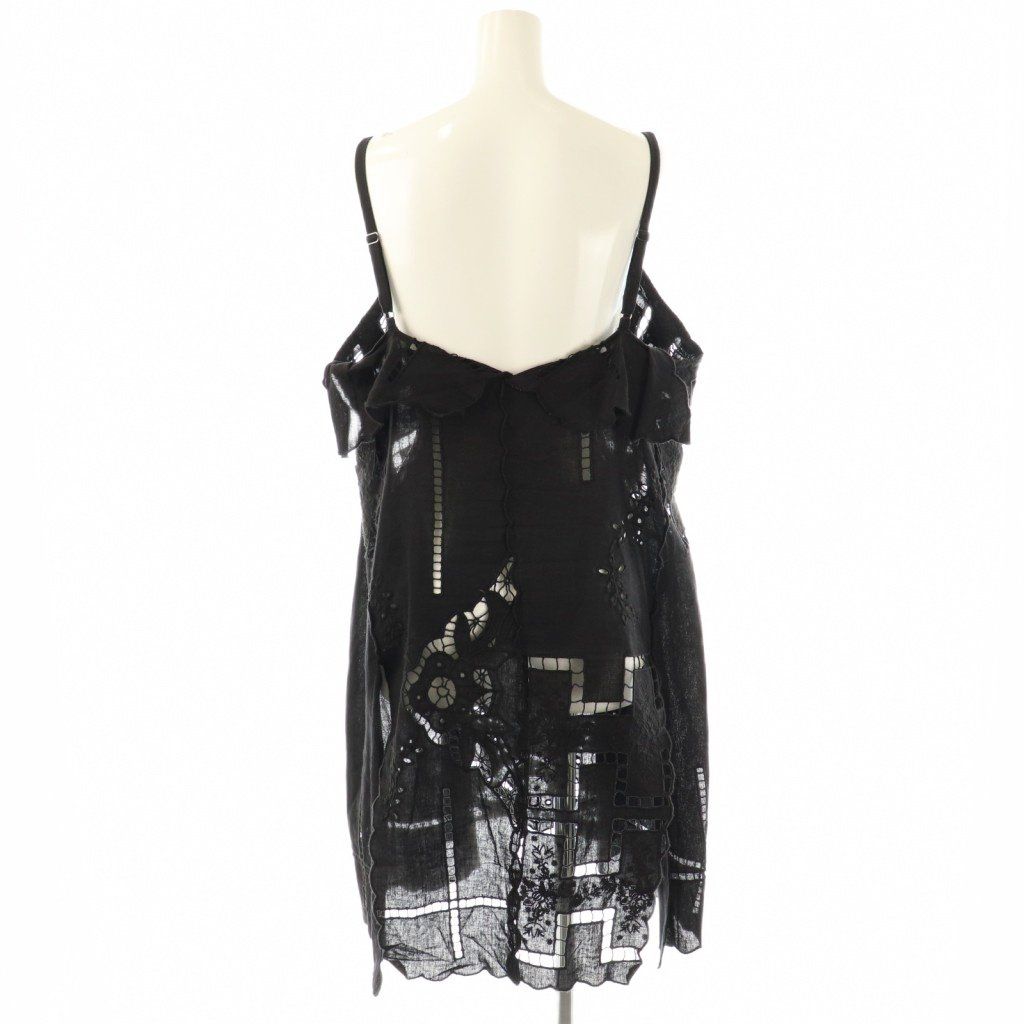 カレンソロジー Curensology 25 AW カットワーククロスブラウス 刺繍 F ブラック DF OS