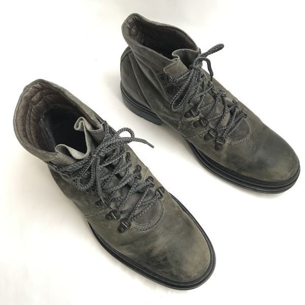 イタリア製VISARUNO/ビサルノ本革/オールレザー/ワーク/ショートブーツ【27.5/ダークオリーブ】Leather/Boots/shoesbWB118-10  - 純正専門店