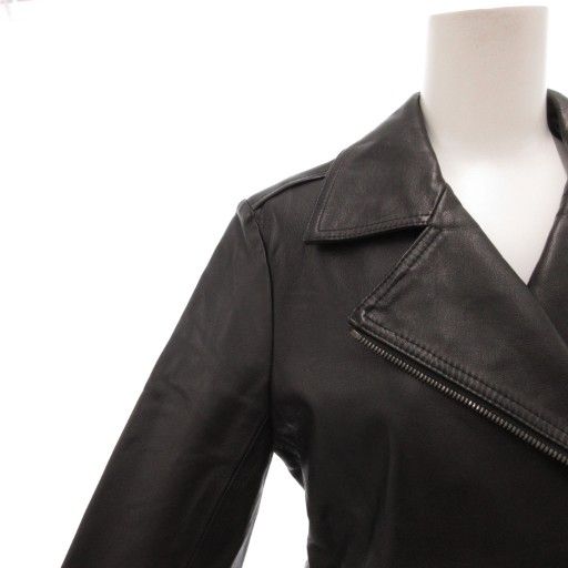 セオリー Theory 18AW ダブルライダースジャケット 革ジャン レザージャケット 羊革 S 黒 ブラック AE GULLKHAN_COM