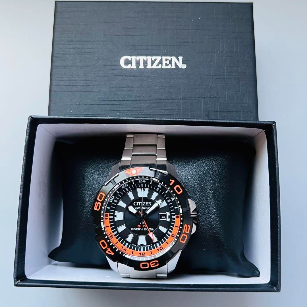 CITIZEN シチズン プロマスター 腕時計 新品 展示品 Eco エコドライブ 電池不要 ソーラー メンズ オレンジ 44mm GMT ダイバーズ