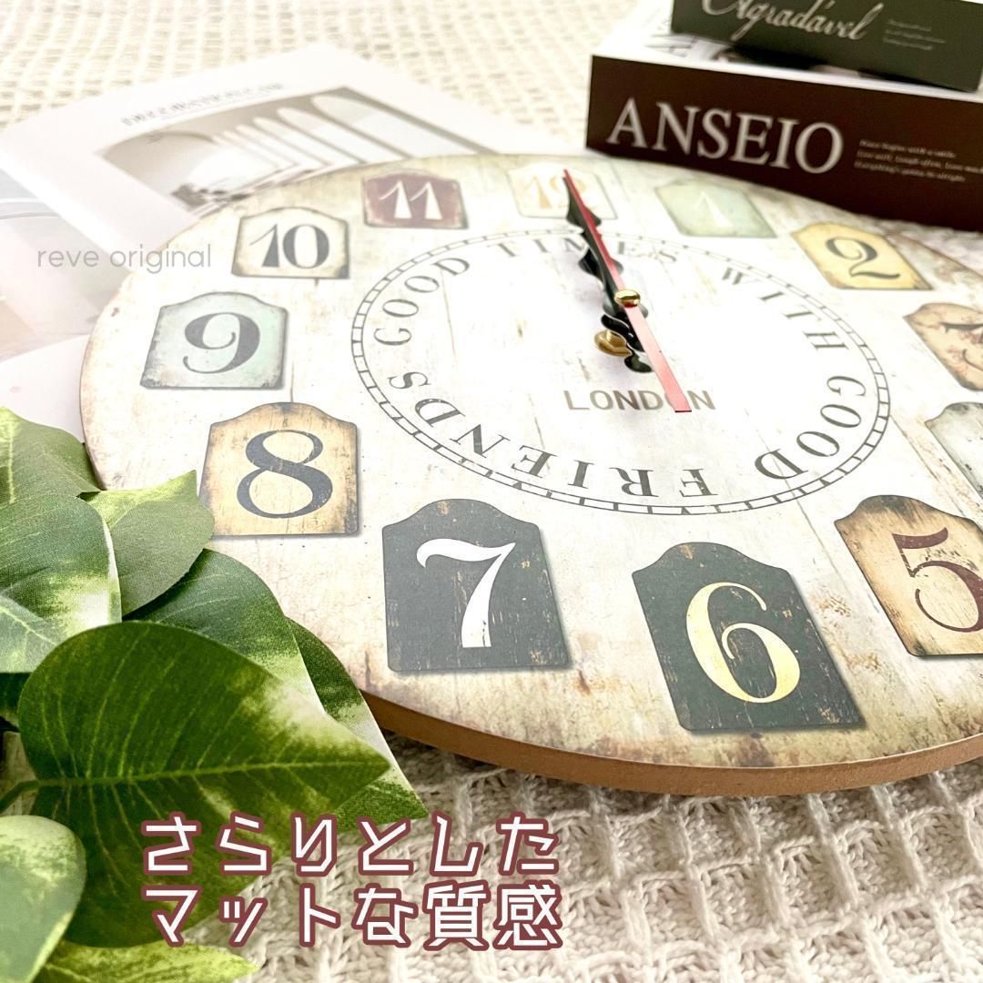 掛時計 北欧 アンティーク 木製 文字盤 ネジ 屋外 秒針 音なし ビンテージ 掛け時計 壁掛け時計 木製 おしゃれ 天然木 無垢 日本製