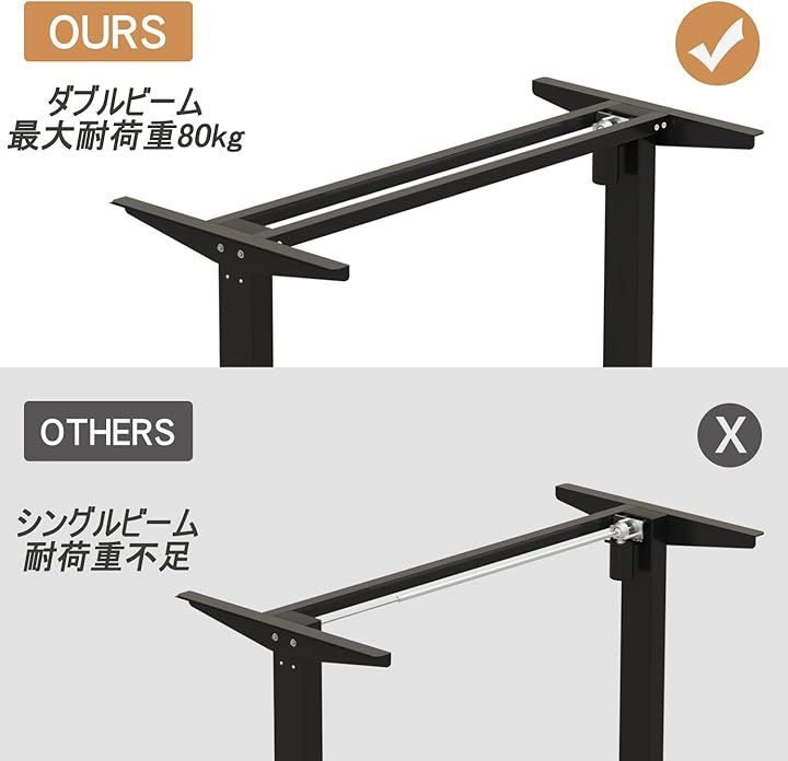 Suhapup 電動昇降デスク 机 電動式 パソコンデスク 電動昇降式