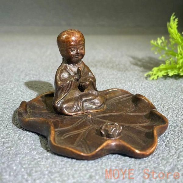 銅製 蓮花小坊主香挿 禅意茶道 置物 香道具 工芸品zw0829 - メルカリ