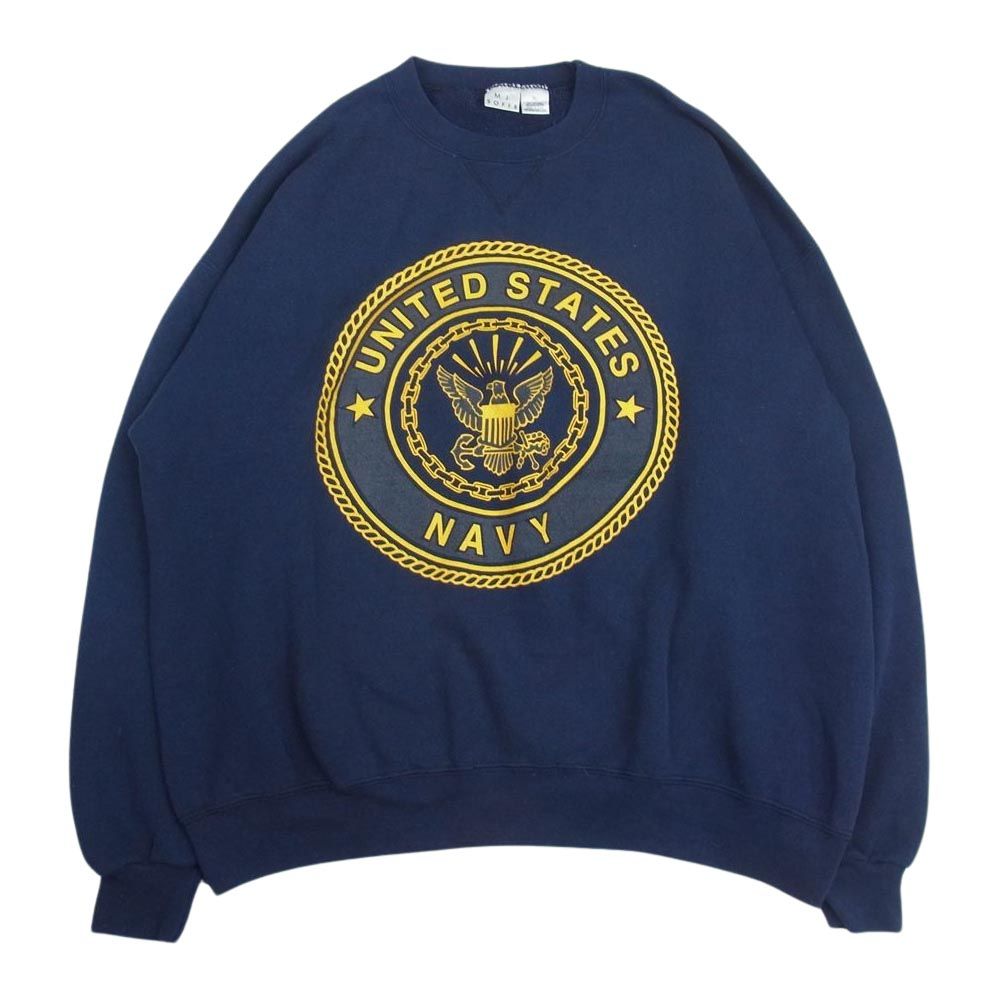 ソフィー M.J. Soffe スウェット ヴィンテージ USA製 80s~90s 刺繍タグ Navy カレッジ ロゴ プリント スウェット ネイビー系 XL【中古】