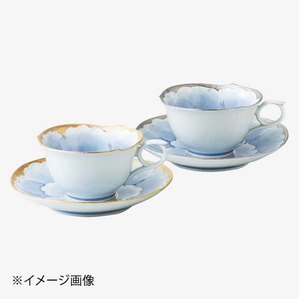 新品】西海陶器 Spot Edition プラチナ牡丹 小売業者 コーヒー碗皿ペア