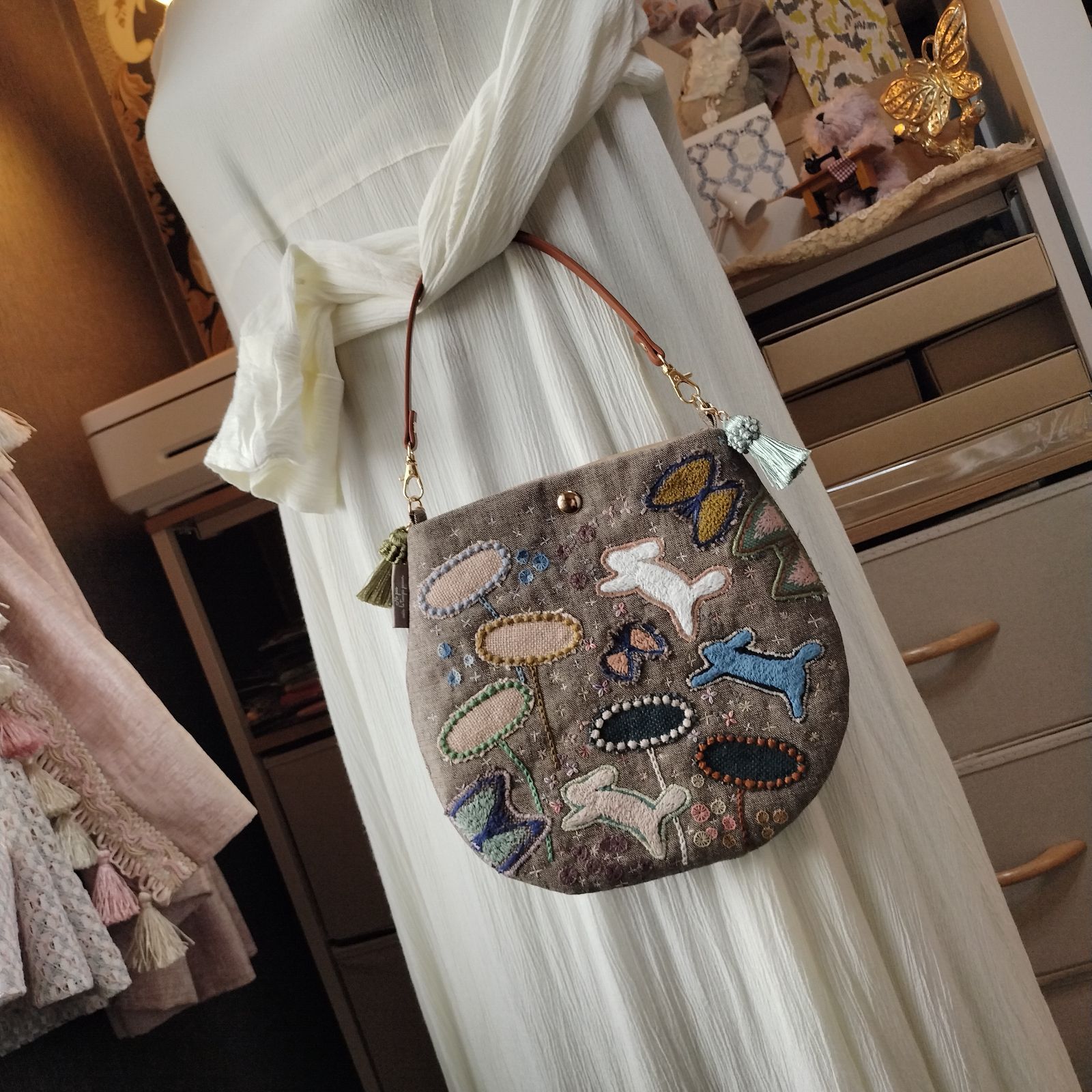 ✢幸 series✢ ハンドメイド バッグ handmade マグネット 手刺繍
