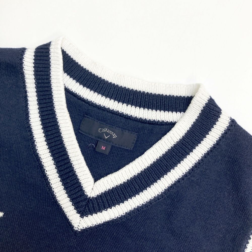 CALLAWAY キャロウェイ ニットベスト ネイビー系 M [240001283237]【中古】メンズ CALLAWAY キャロウェイ ニットベスト ネイビー系 M ゴルフウェア