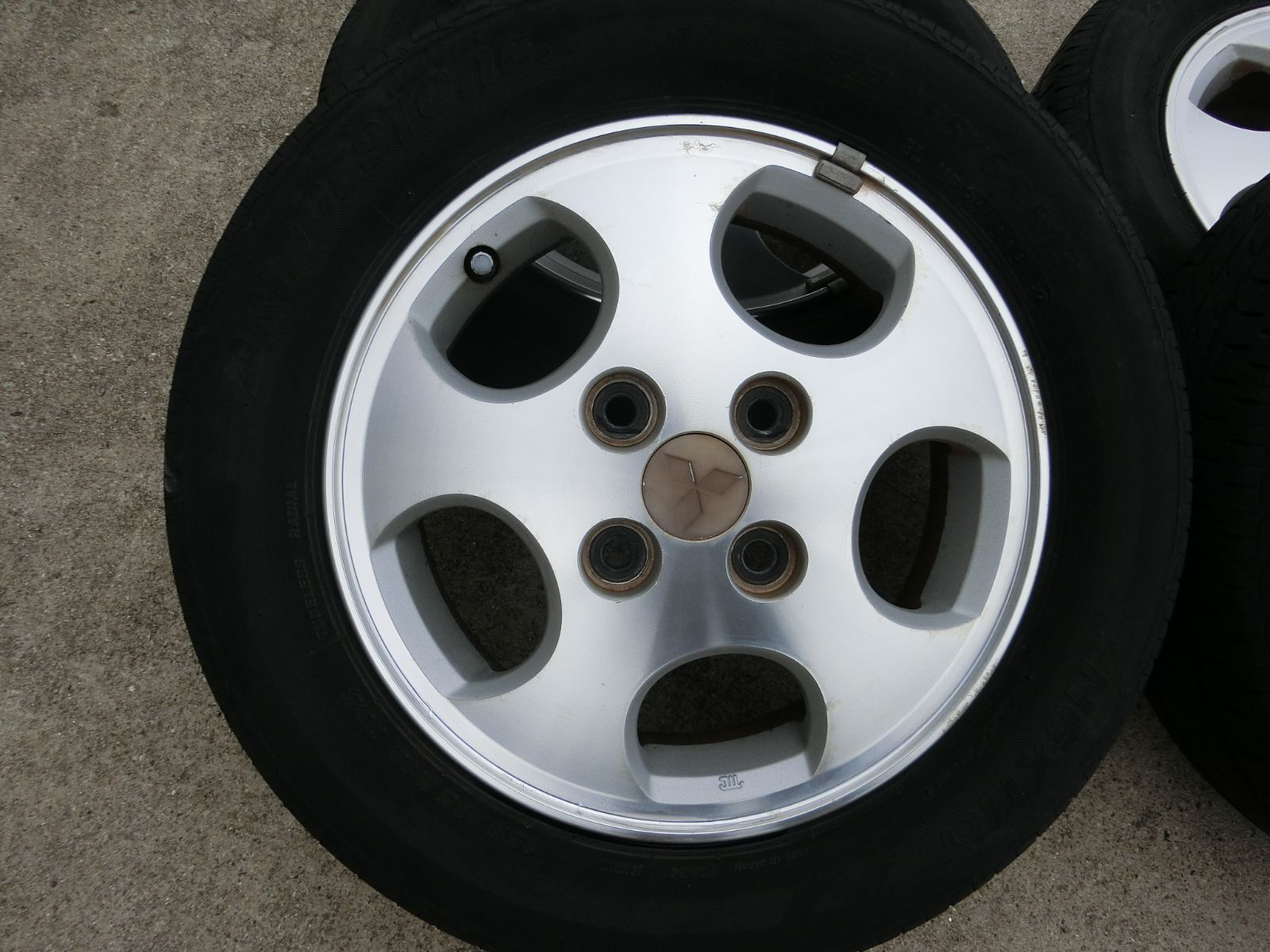 855 三菱 純正 13インチ アルミホイール 13×4.0B 46 PCD100 ハブ径 約56mm 4穴 4本セット 155|65R13 ekスポーツ 外し