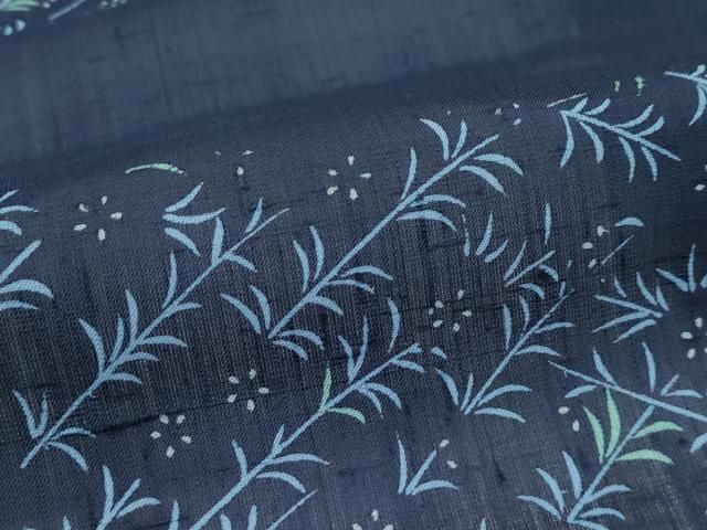 市松草花文 藍鉄色地