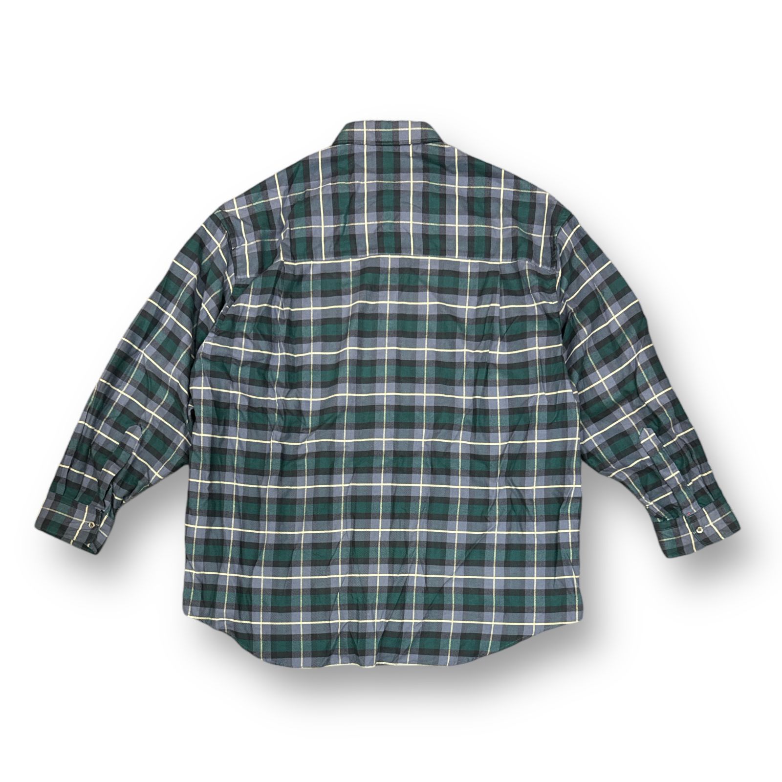 定価35200円 Graphpaper 23AW Check Flannel Oversized Regular Collar Shirt  チェックフランネルレギュラーカラーシャツ グラフペーパー GM233-50284 ネイビー系 FREE 62515A6