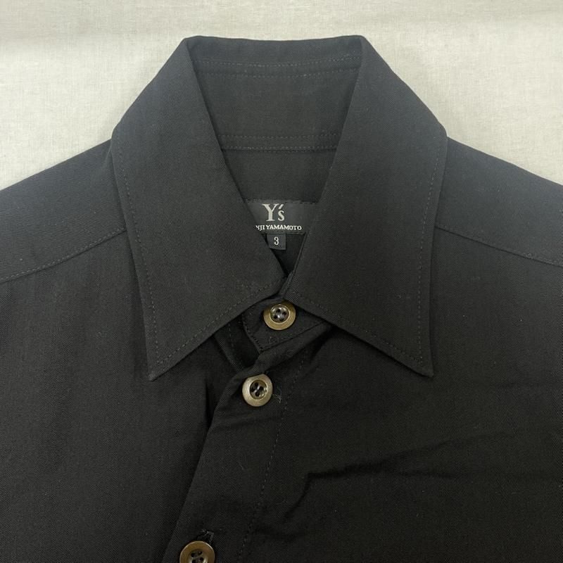 ヨウジヤマモト　ボタンシャツ　黒の長袖シャツ サイズ3 楽天市場】Yohji Yamamoto(Ys) ヨウジヤマモト シャツ サイズ:3