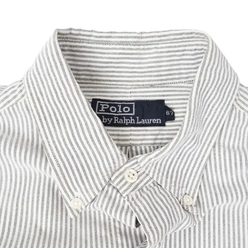 ポロ Ralph Lauren ラルフローレン 90s オックスフォード マルチポニー グレー ストライプ シャツ KARIMZIABAT_FR