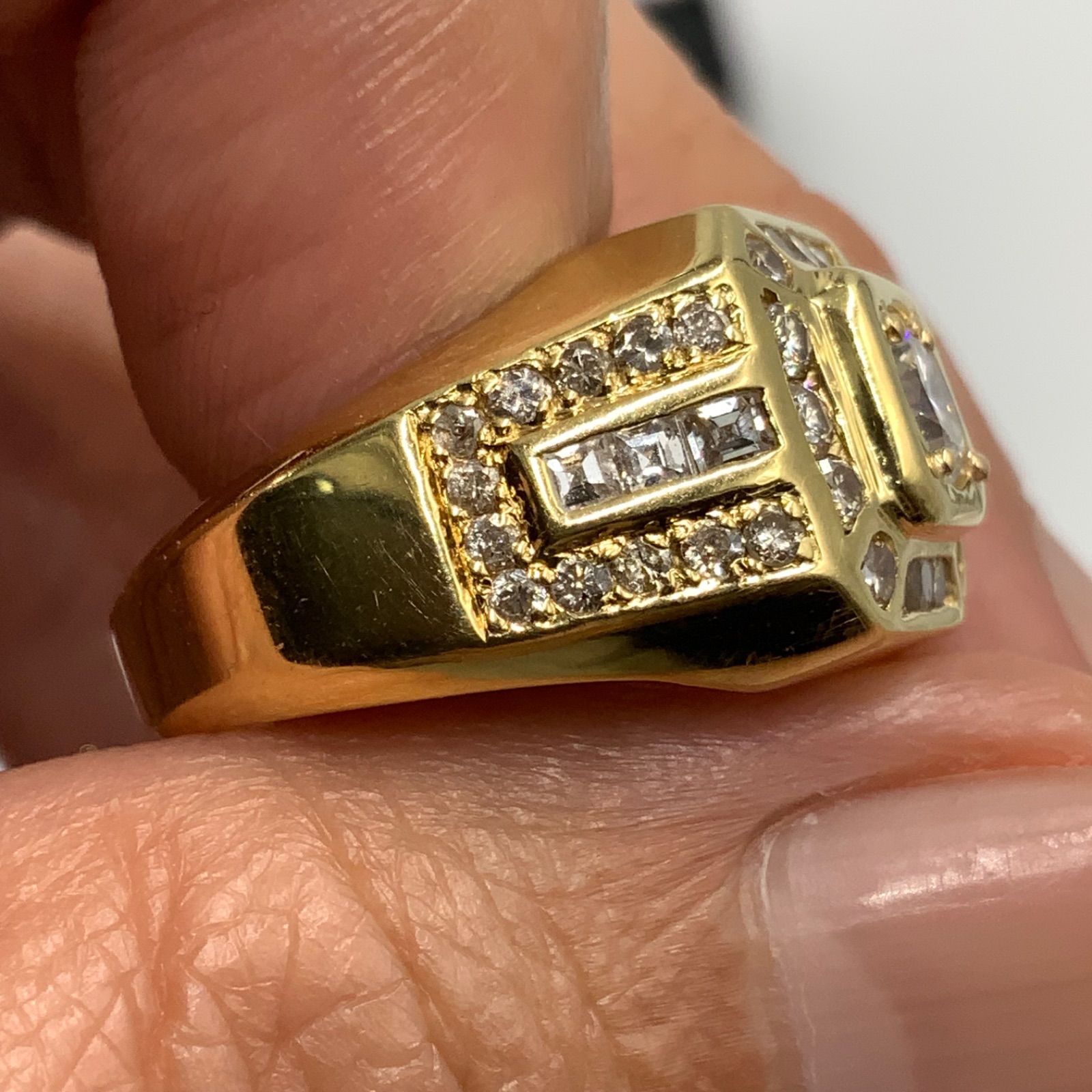 K18K 18金 印台 ダイヤモンドリング 6.7g 0.528ct 1ct 約14号 - メルカリ