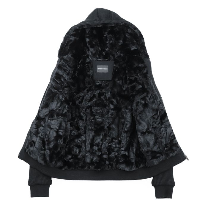 極美品】エンポリオ・アルマーニ ニット ボア ジップアップ ジャケット 