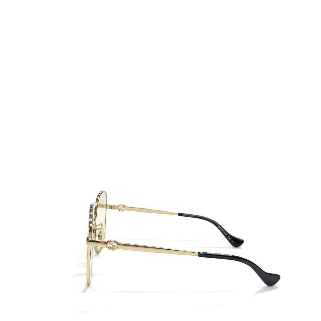 極美品 GUCCI サングラス GG1089SA チェーン スクエア型 ゴールド 極美