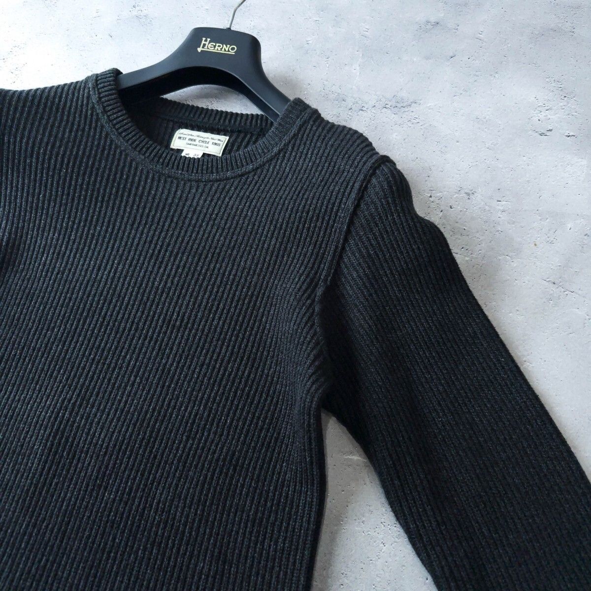 極美品 WESTRIDE ウエストライド CLASSIC RIB SWEATER バイカー仕様 