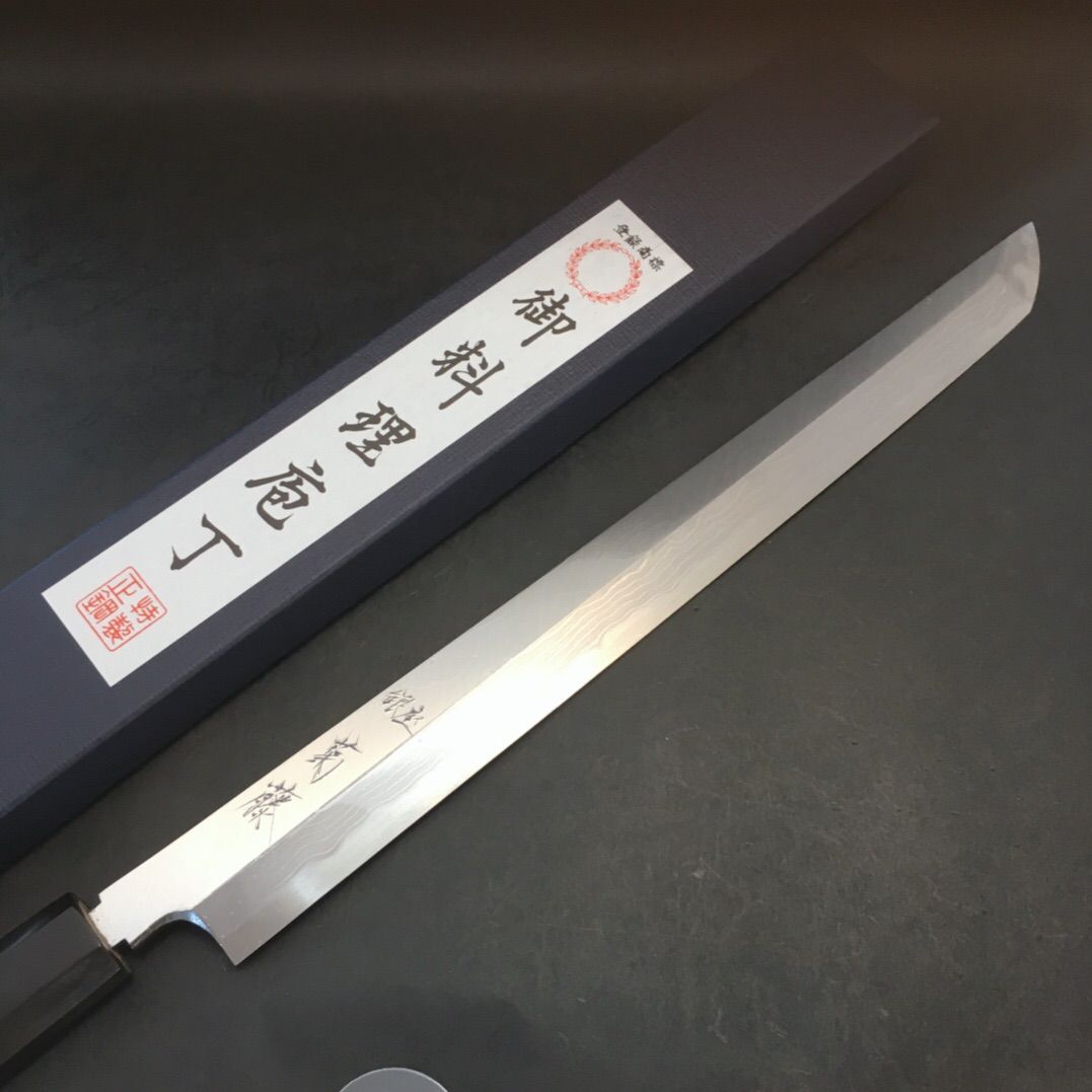 銀座 菊藤 特選 先丸蛸引 300ミリ 安来青紙1号多層鋼 銀座 菊藤 特選 先丸蛸引 300ミリ 安来青紙1号多層鋼 - メルカリ