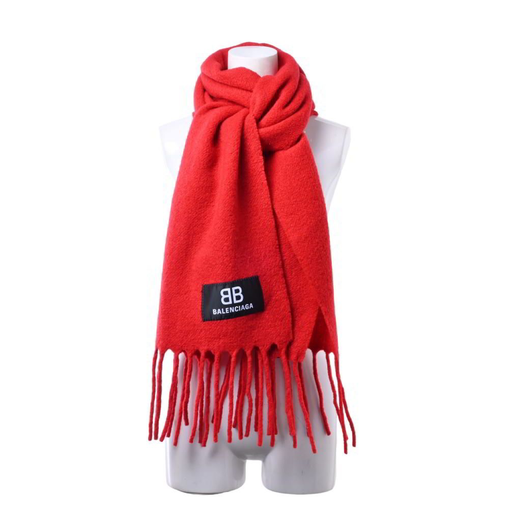 BALENCIAGA ウール混 ロゴ マフラー - メルカリ