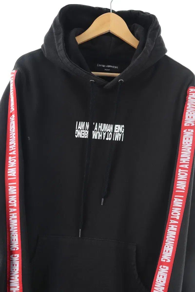 【雷市場（ポンジャン）商品韓国直送】 （ M ） I AM NOT A HUMAN BEING(アイアムノットアヒューマンビーイング) フード付きTシャツ 黒 ストリート オールドスクール- FF30