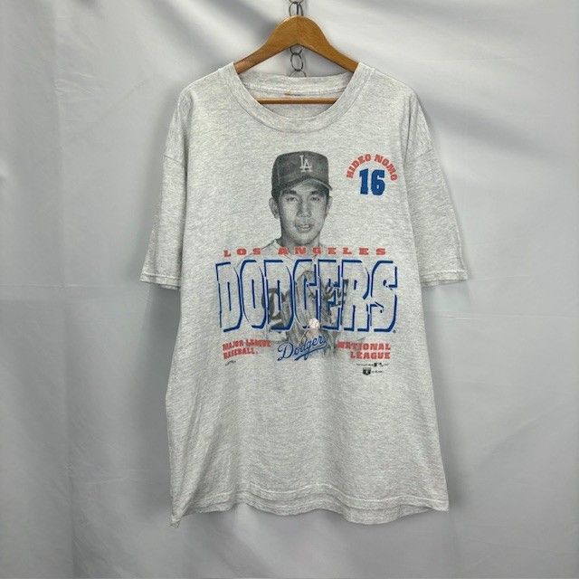 95年 NUTMEG MLB L.A. Dodgers NOMO HIDEO 16 プリントTシャツ BIG 