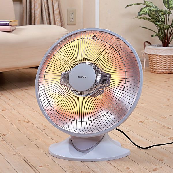 TEKNOS ハロゲンヒーター パラボラ型 PH-800 遠赤外線 2秒速暖 暖房 冬 室内 床置タイプ 800W ホワイト 上下角度調節 転倒OFFスイッチ 1年間保証書付き