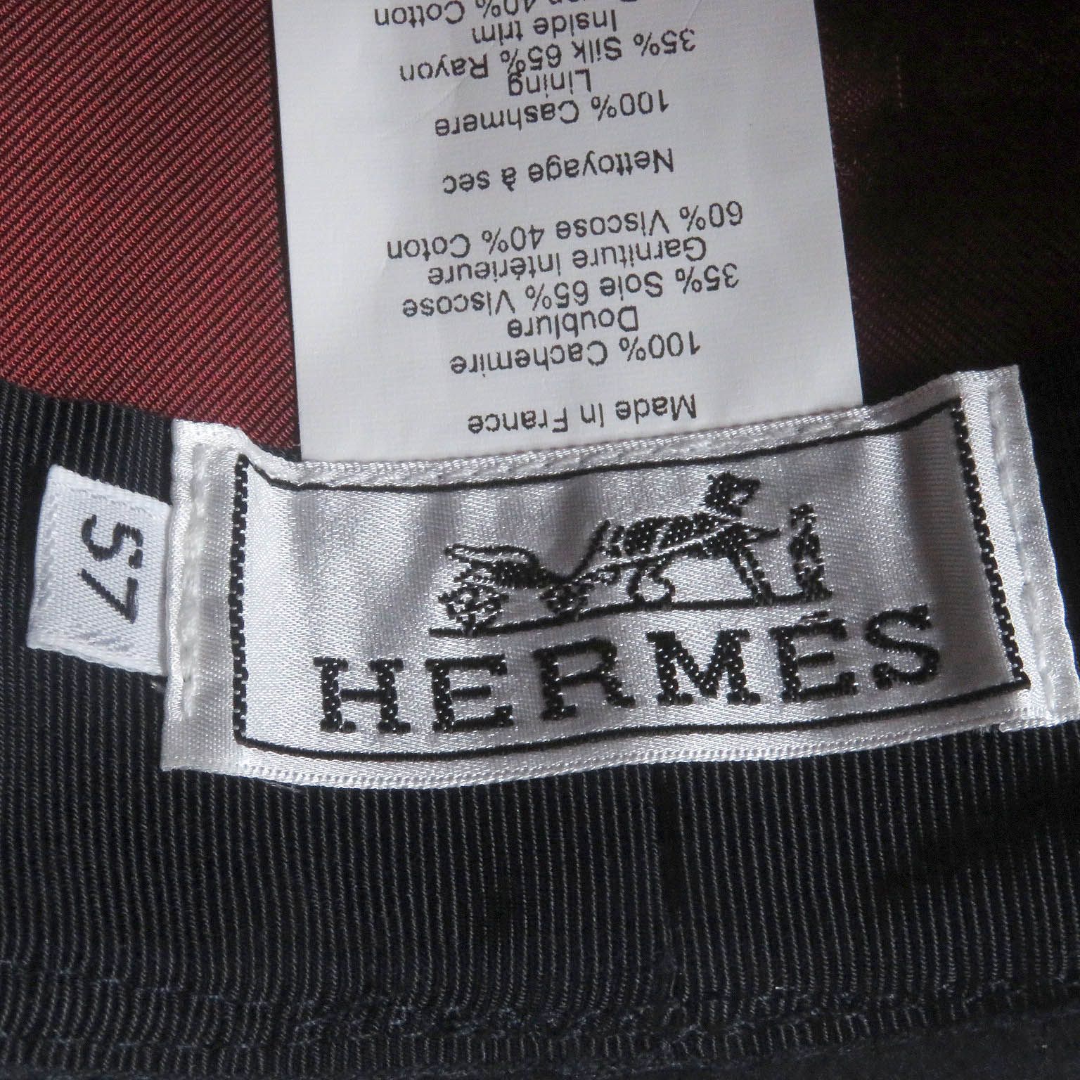 極美品□HERMES エルメス カシミヤ 裏シルク セリエボタン ロゴ 
