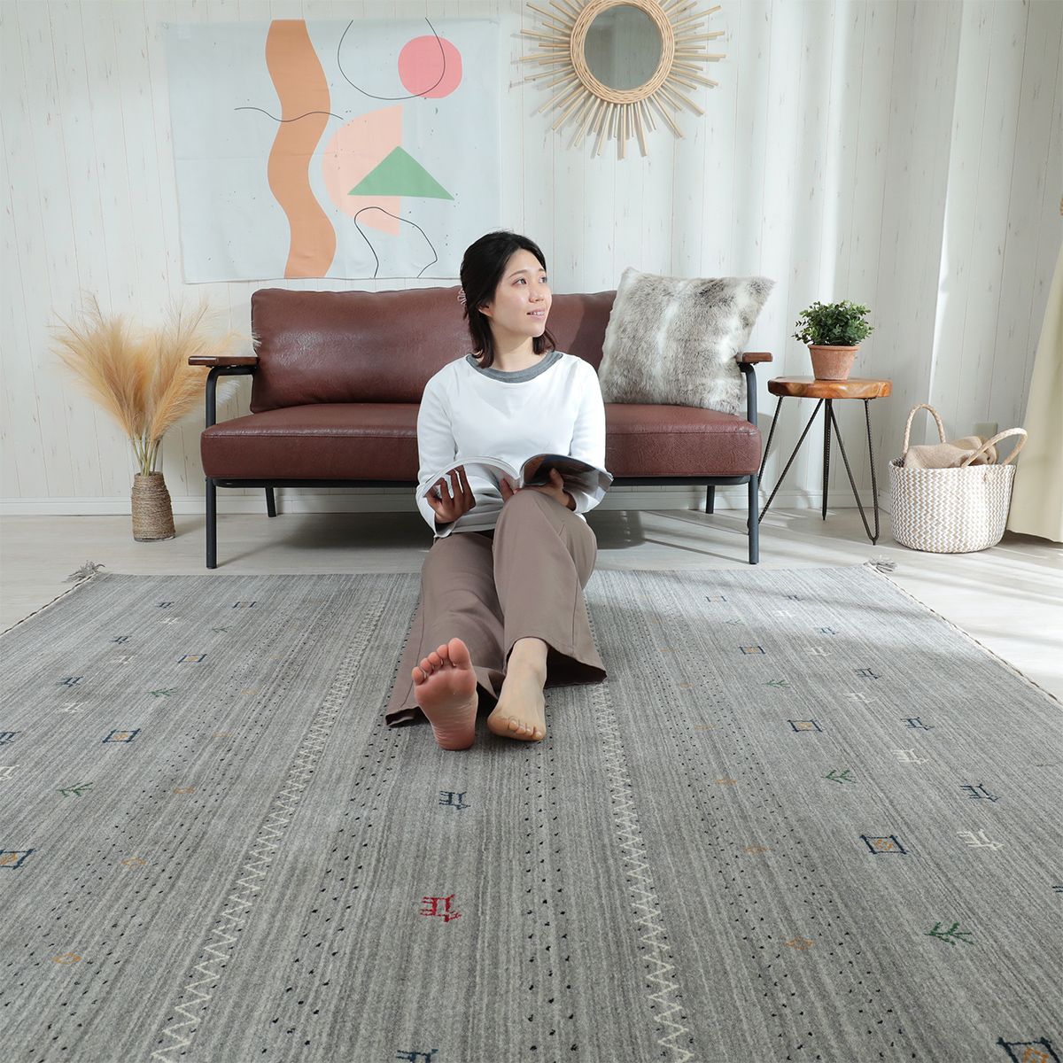 190x240cm スミカ グレー
