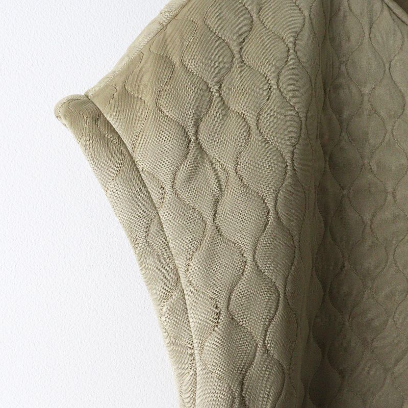 2025SS パリドゥアオウネ PARIS DE AOUNE ミリタリーキルト膨れジャガードZIPロングベスト｜ベージュ 羽織り ジレ 2400014562347 GULLKHAN_COM