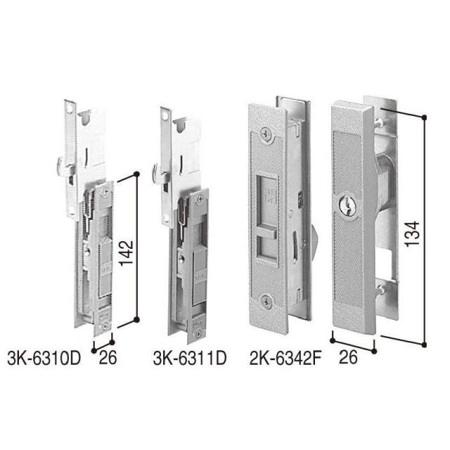 引戸錠セット 2枚建用 / 1セット入り HH-J-0814 交換用 部品 YKK AP