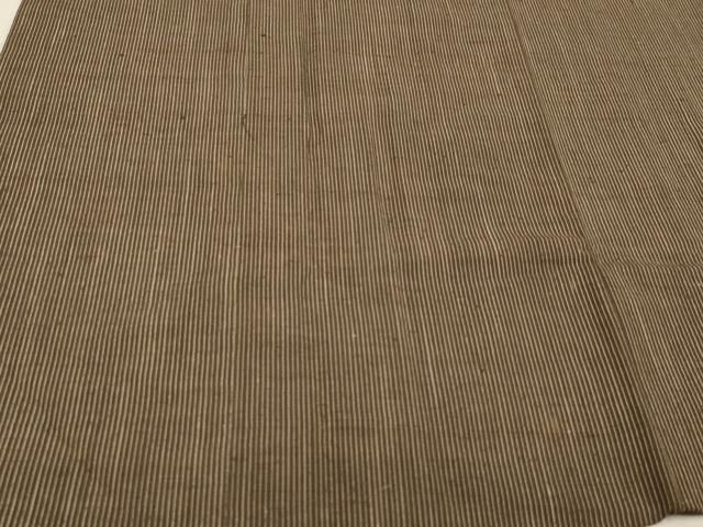 平和屋着物＃男性 和装コート 紬地 縞 ロング丈 正絹 逸品 CAAT5795id  