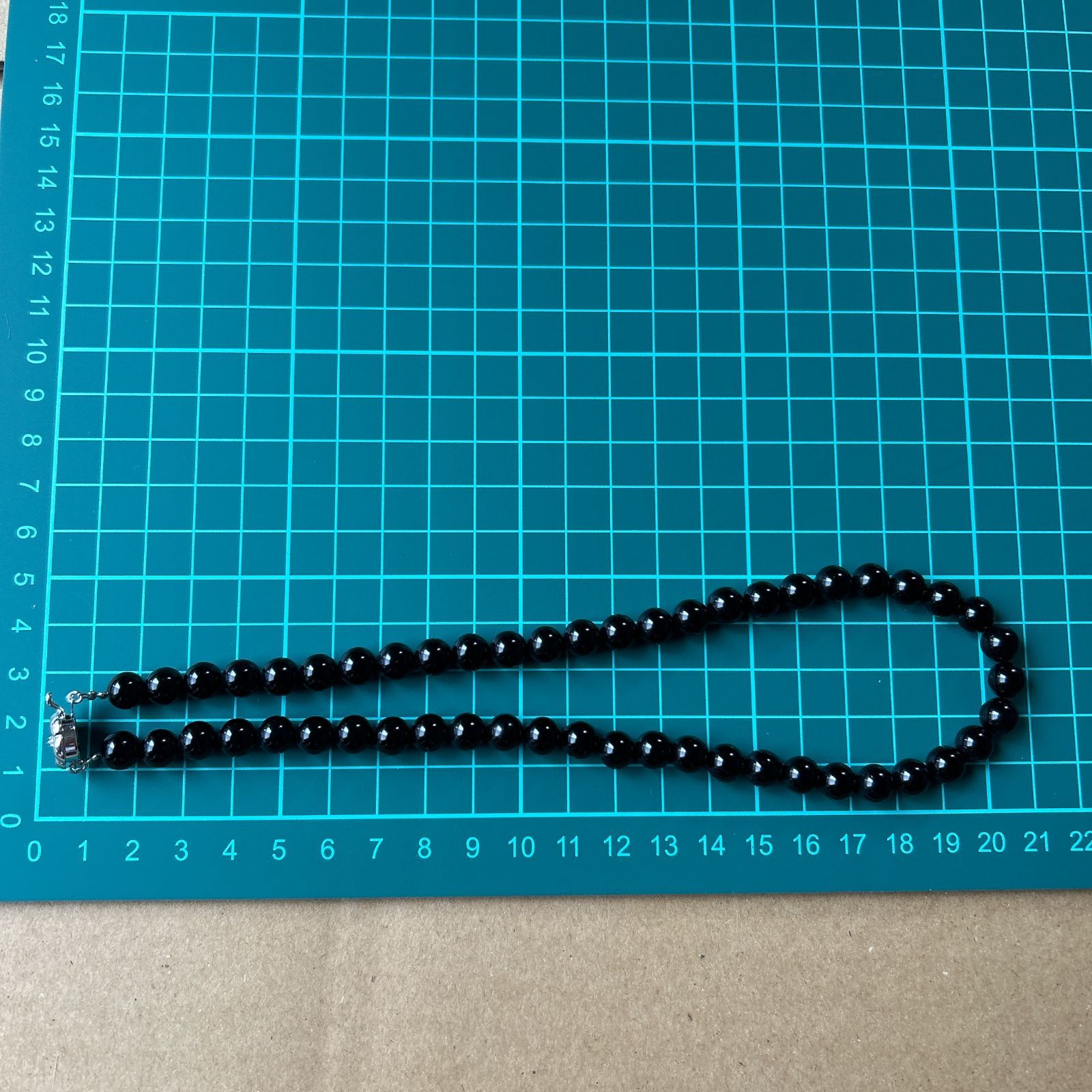 ヴィンテージ ビーズネックレス SILVER刻印有 ブラックオニキス 天然石 