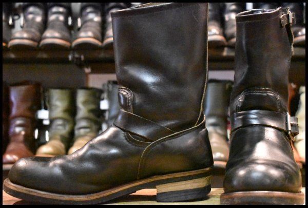 【9.5D 良品 PT91プリント 96年】レッドウィング 2268 エンジニア ブラッククローム スチールトゥ プルオン ブーツ redwing HOPESMORE【FB275】