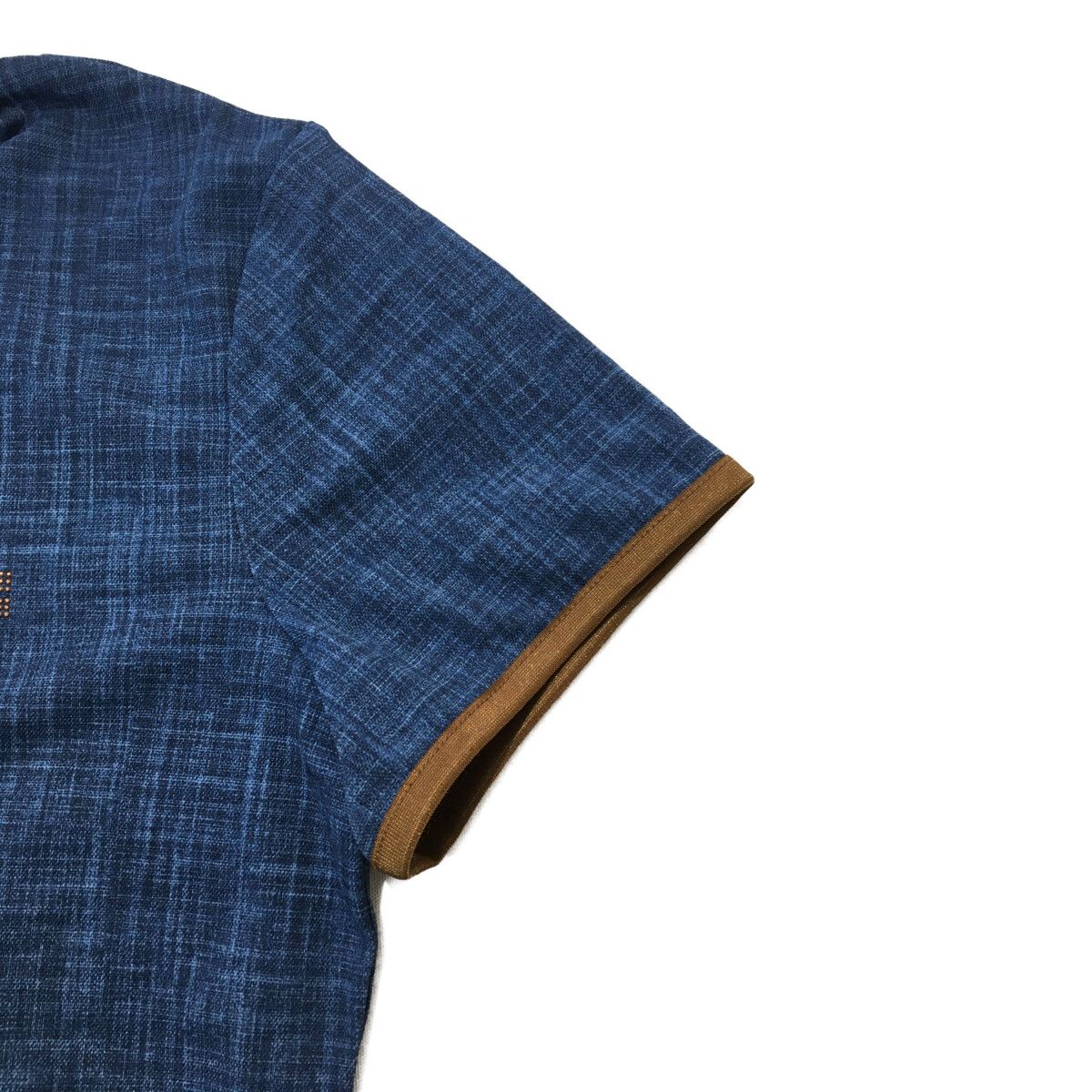 LANVIN - coco 中古 ランバンスポール LANVIN SPORT レディース 半袖ポロシャツ 38(M) 青系×茶 ブルー ハーフジップ 薄手 中古 レディース ランバンスポール LANVIN SPORT 半袖ポロシャツ