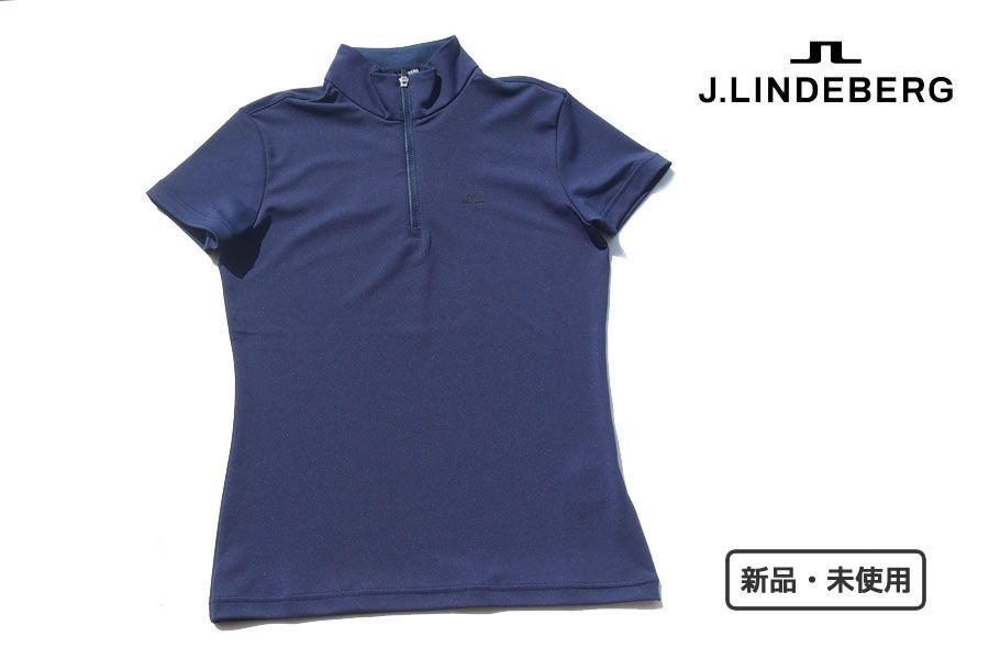 新品｜未使用｜ジェイリンドバーグ｜J.LINDEBERG｜レディース｜ハーフジップ半袖シャツ｜36｜ネイビー - メルカリ