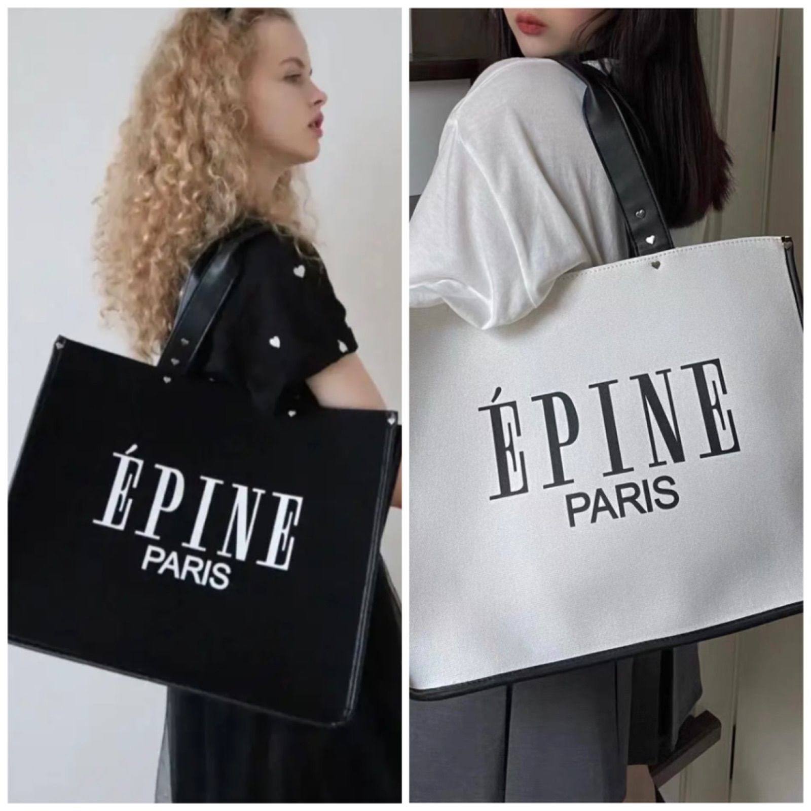 ケース販売 epine PARIS piping heart studs bag ivory