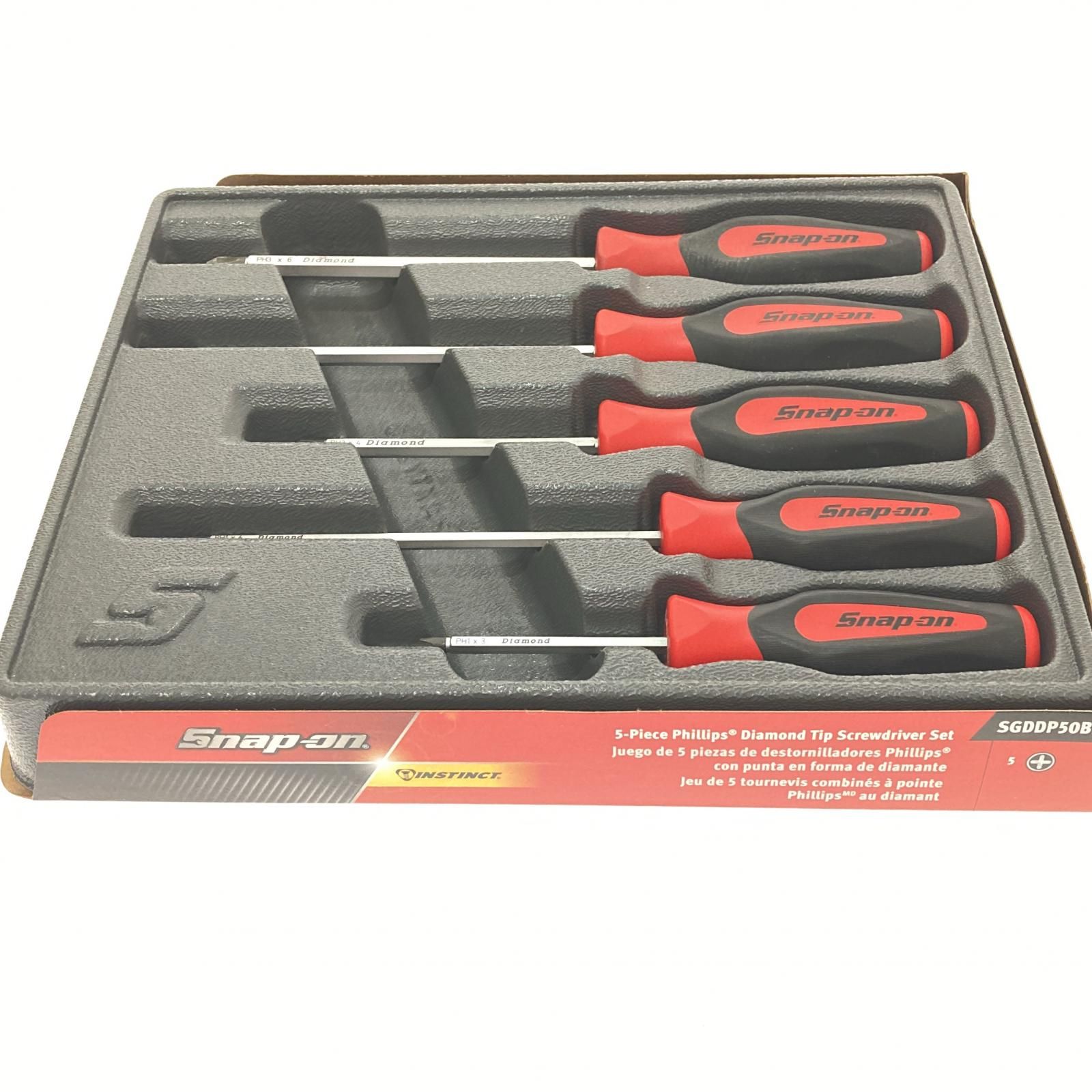 □□Snap-on スナップオン ダイヤモンドチップドライバーセット プラスドライバーセット 5本セット ＳＧＤＤＰ50ＢＲ