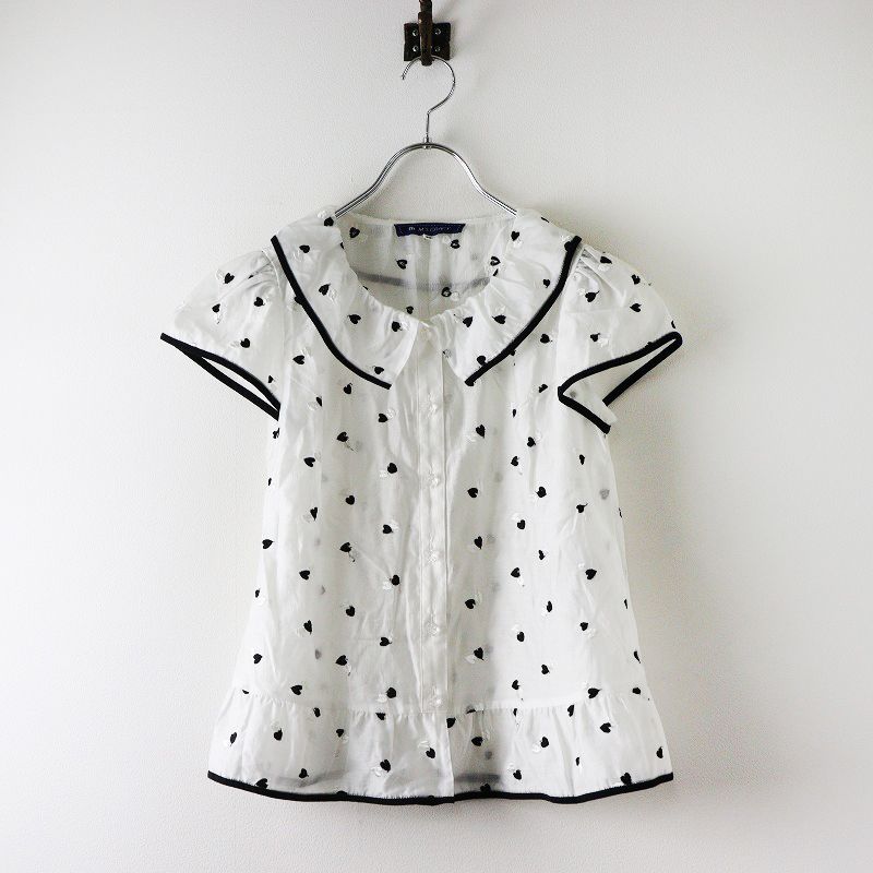 エムズグレイシー ブラウス 38 エムズグレイシー M'S GRACY ハート刺繍 シアー ブラウス 38