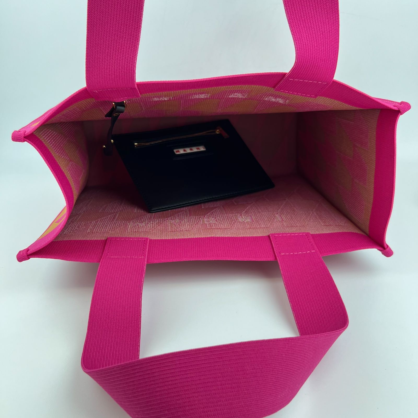 MARNI マルニ 千鳥格子 ハンドバッグ キャンバス ピンク ブラウン  