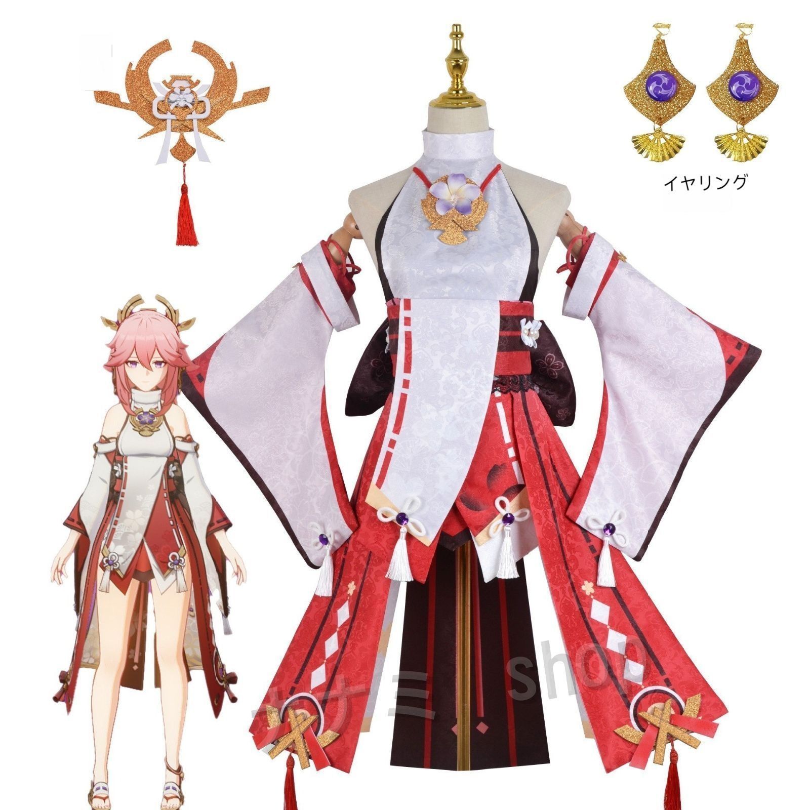 ????原神 げんしん ゲンシン キャラ やえみこ 八重神子 Yae miko コスプレ靴 cos cosplay服 変装 原神Project コスチューム コスプレ服