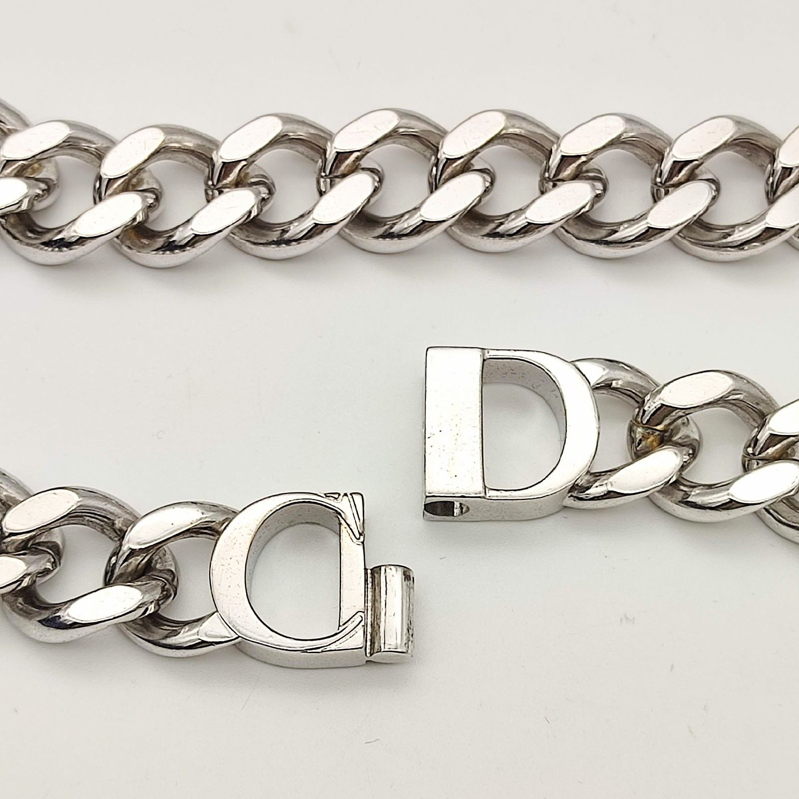 美品】DIOR ディオール CD アイコンチェーンネックレス シルバー 喜平
