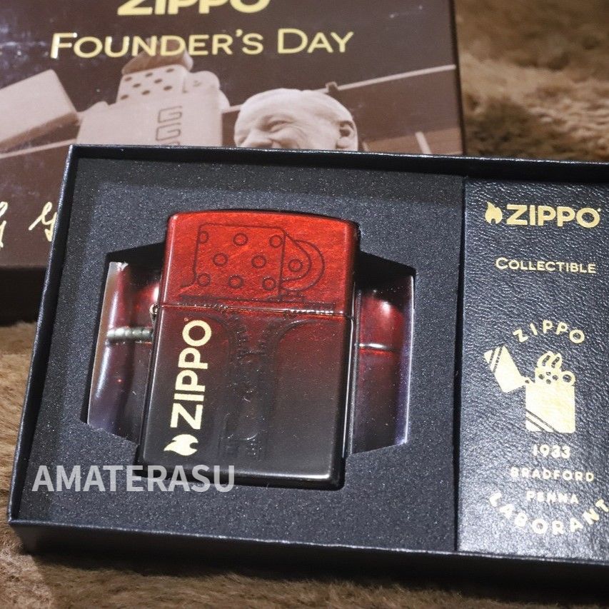 限定ZIPPO 創業者記念モデル FOUNDER'S DAY 世界1万個限定生産 2024ファウンダーズデイ 赤 限定ジッポー オイルライター レアジッポー  シリアルナンバー入り 特別パッケージ 特別 ボトム レアボトム 金タンク ゴールド ゴールドユニット - メルカリ