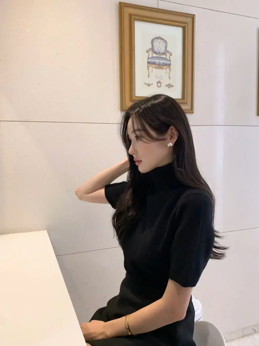 オブジェスト ウール 100 ニット カーディガン セット ブラック