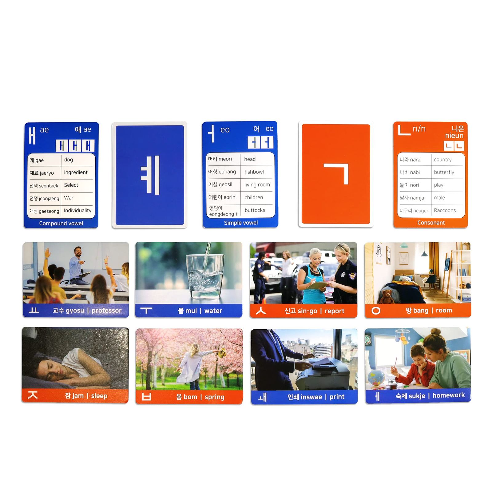 한글 읽기 카드 유아용 韓国語読みカード 幼児向け 한글 읽기 카드
