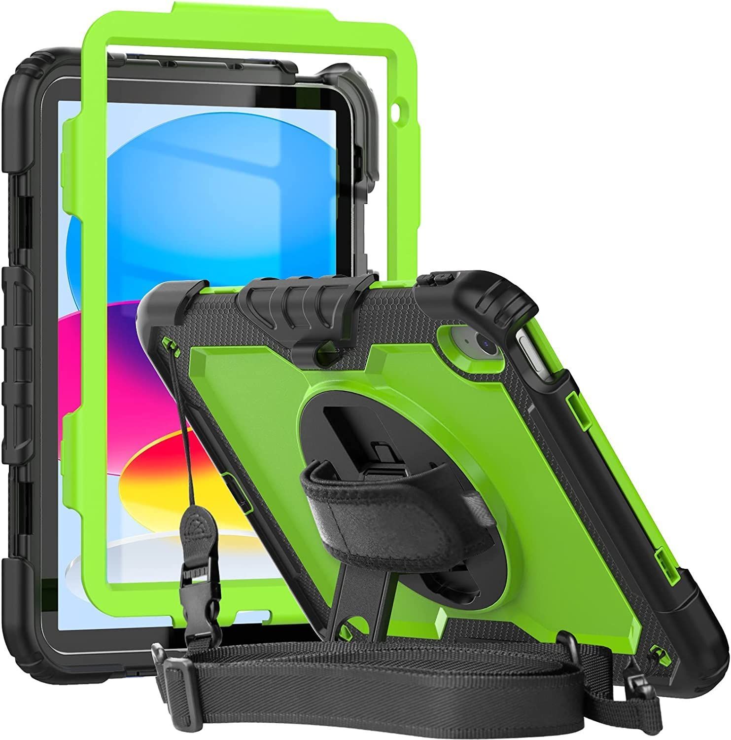 数量 子供 強い衝撃保護性能 実用 防塵 ハンドストラップ 丈夫 柔らかい 調節 360度回転握り方 360°回転スタンド ケース 落とす 頑丈三層鎧 快適 耐衝撃 A 2777 2757 2696 10 th 11 iPad