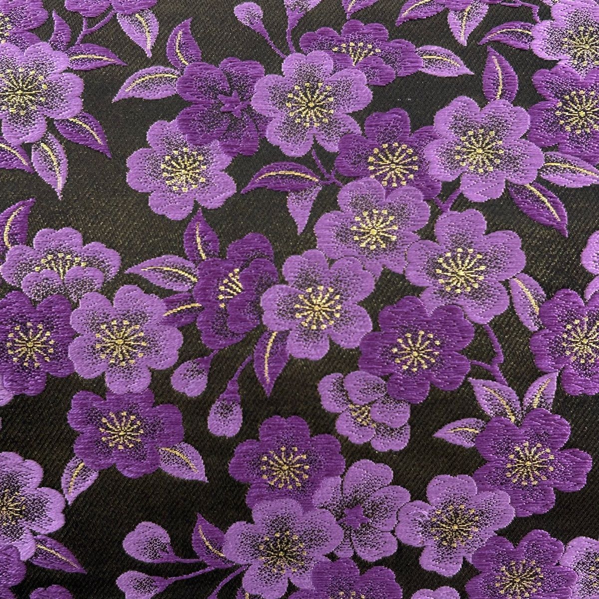 袋帯 美品 秀品 桜 金糸 箔 紫 六通 正絹 【中古】 - メルカリ 袋帯 美品 秀品 桜 金糸 箔 紫 六通 正絹 【中古】 - メルカリ